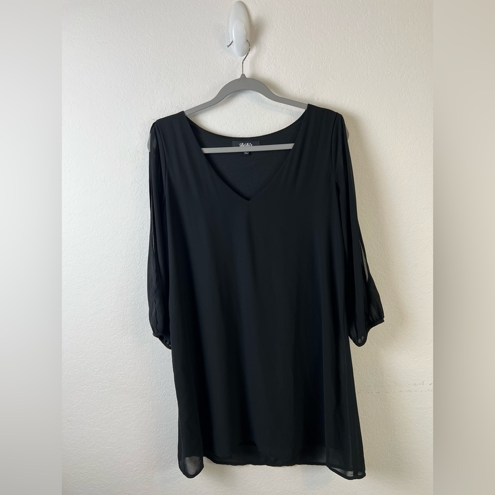 Lulu’s Black Split Sleeve Tunic Dress